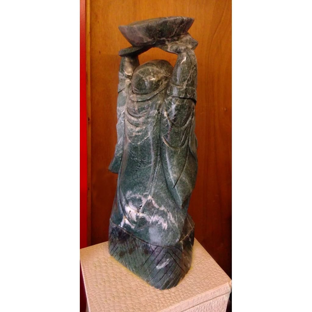 Huge Real Jade Buddha With Ingot Sculpture - Image 4