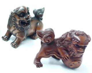 Complex Netsuke: Fu Dog and Qilin Figurines - Image 3