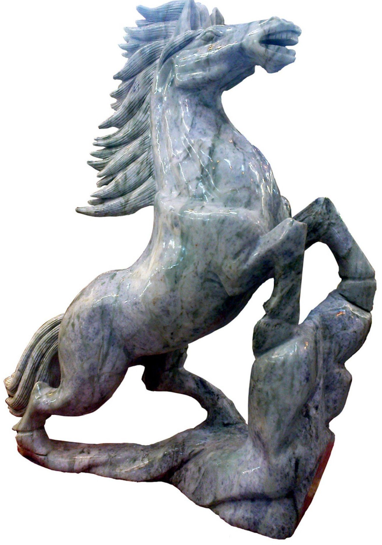 Large Real Henan Jade Rearing Horse Sculpture - Image 3