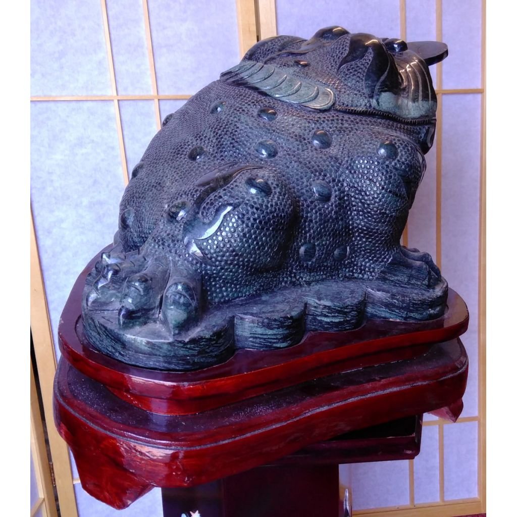 Large Real Jade Money Toad Sculpture - Image 3