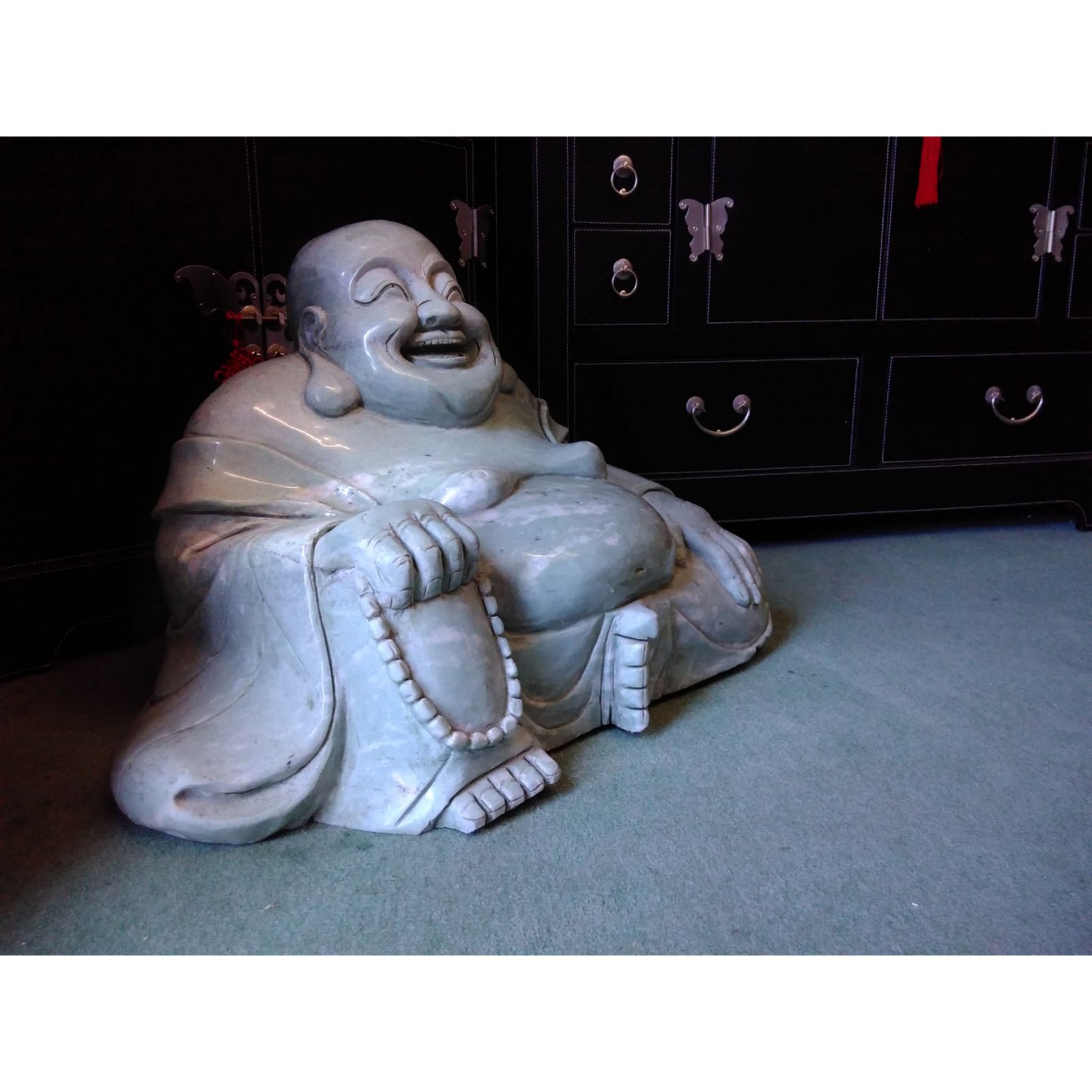 Huge Real Jade Seated Buddha Sculpture - Image 5