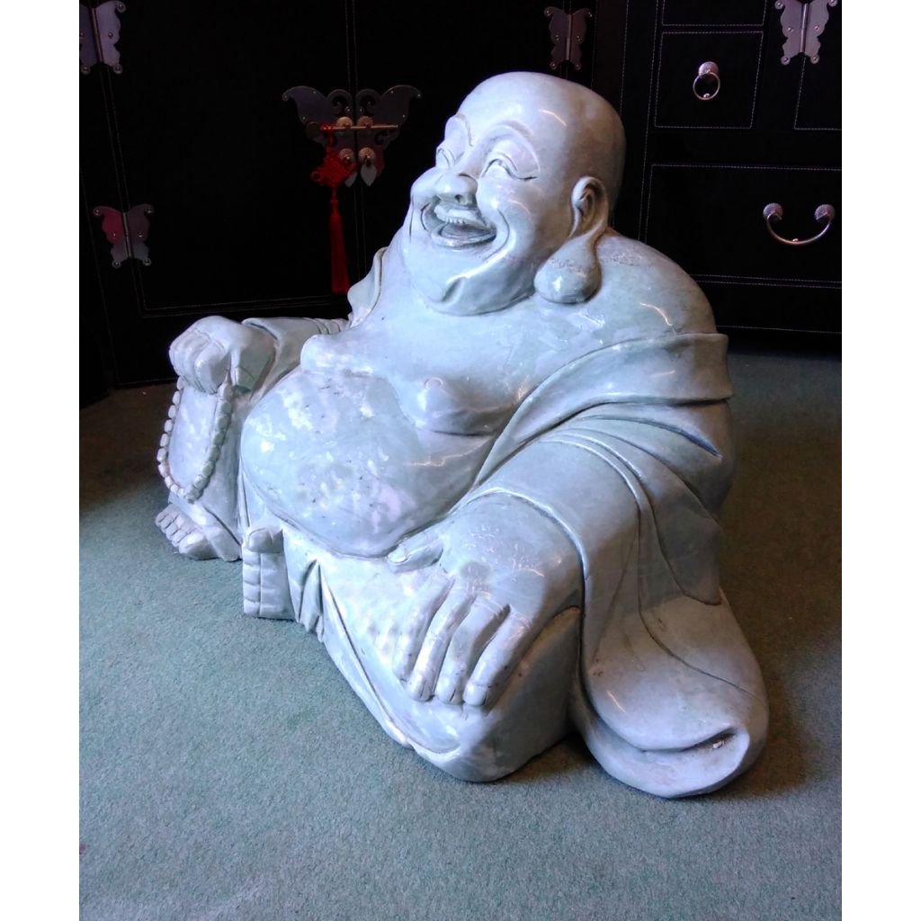 Huge Real Jade Seated Buddha Sculpture - Image 3