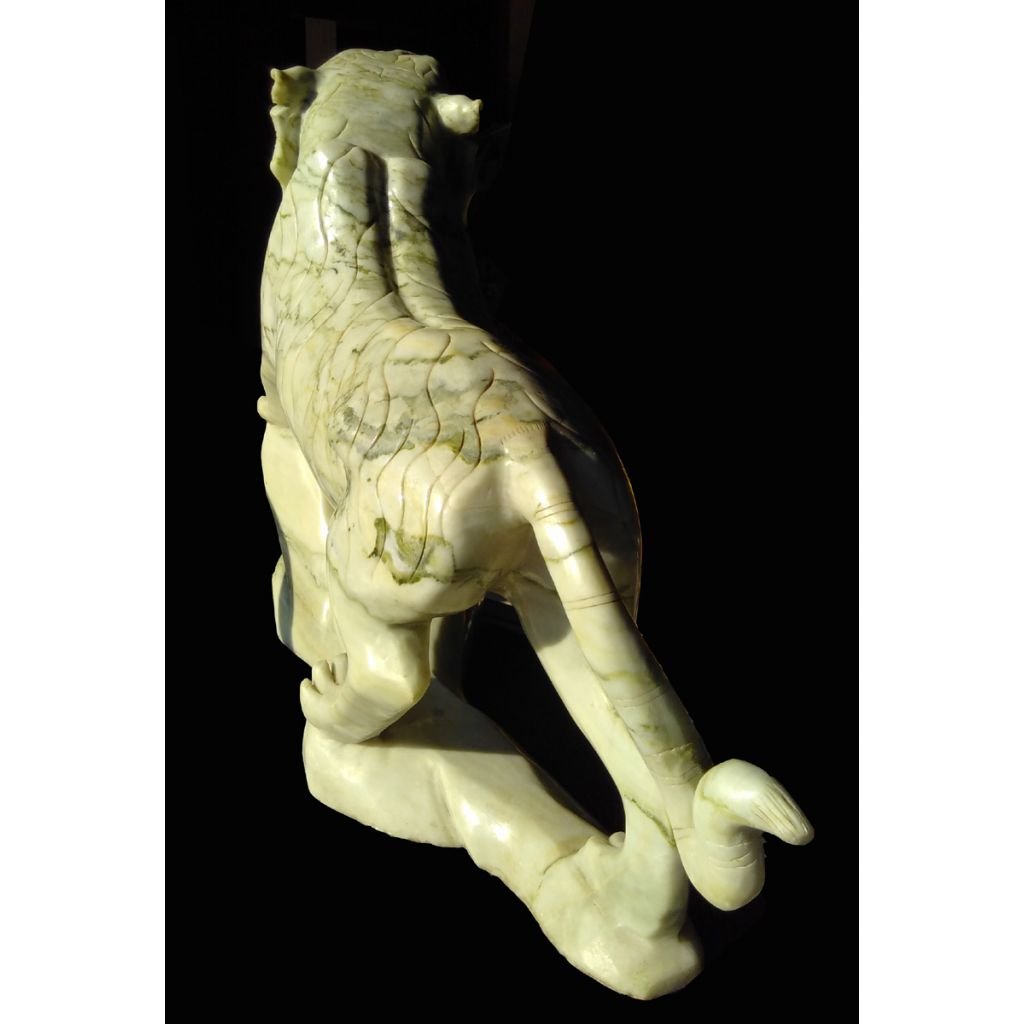 Large Real Henan Jade Tiger Sculpture - Image 6