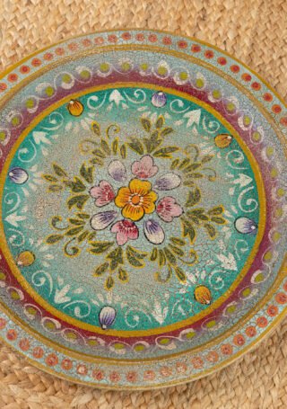 Large Vintage Parat Bowl Tray, turquoise - Image 2