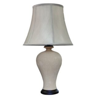 Pair of Apricot Mosaic Vase Lamps, Porcelain - Image 3