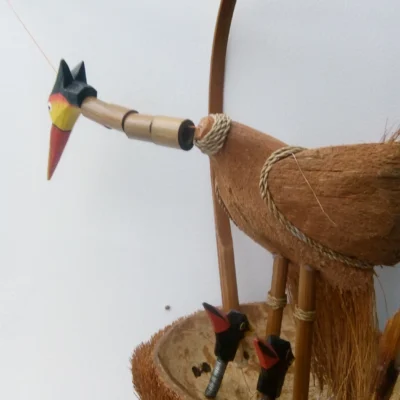 Handcrafted Windchime/Mobile Bird and Chicks, 65 x 20cm