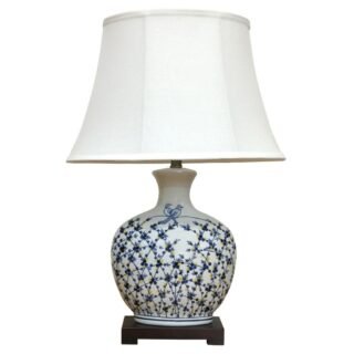 Pair of Blueberry Perch Vase Lamps, Porcelain - Image 3