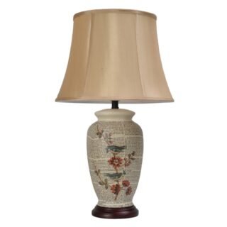 Pair of Bluetits and Quince Blossom Vase Lamps, Porcelain - Image 3