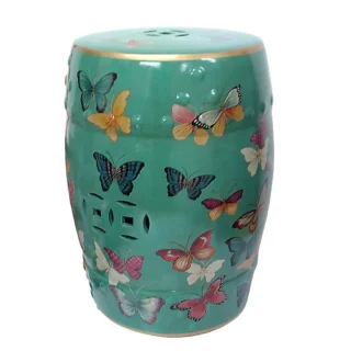 Porcelain Stool, Butterflies, Oriental - Image 2