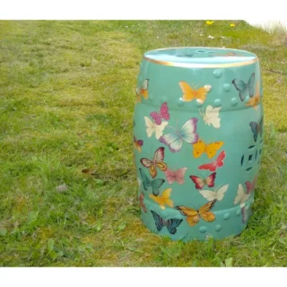 Porcelain Stool, Butterflies, Oriental
