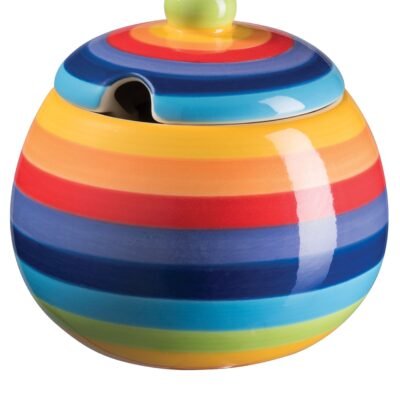Rainbow Sugar Bowl & Milk Jug, 2 Pce, Ceramic