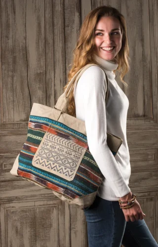 Canvas Shoulder Bag with Cotton Durry