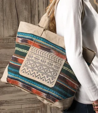 Canvas Shoulder Bag with Cotton Durry - Image 3