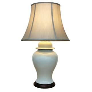 Pair of Crackled General Jar Lamps, Porcelain