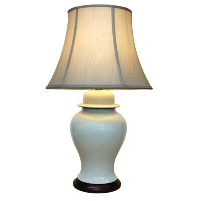 Pair of Crackled General Jar Lamps, Porcelain