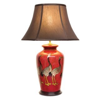 Pair of Cranes Vase Lamps, Porcelain - Image 2