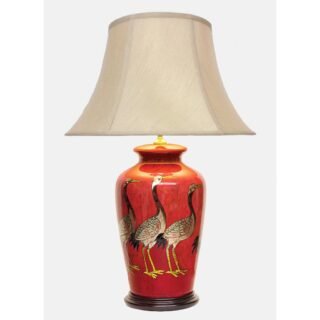 Pair of Cranes Vase Lamps, Porcelain - Image 4