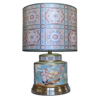 Tea Caddy Lamp with Dunhuang Apsara scene, Porcelain