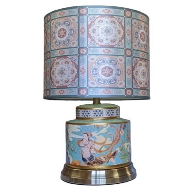 Tea Caddy Lamp with Dunhuang Apsara scene, Porcelain