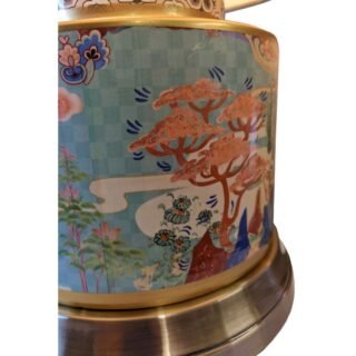 Tea Caddy Lamp with Dunhuang Apsara scene, Porcelain - Image 4