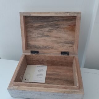 Elephant Design Wooden Box. Whitewash, Handcrafted - Image 3