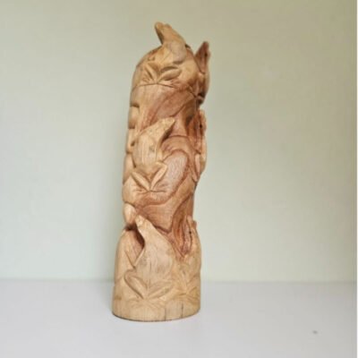Vintage FROGS in TREE STUMP, Wood Sculpture/Figurine, 50cm
