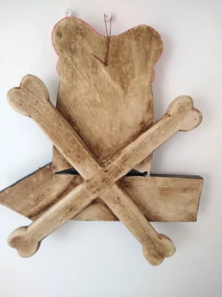 Wooden Pirate "Girls Rules" Sign 28 x 28cm, Handcrafted - Image 3