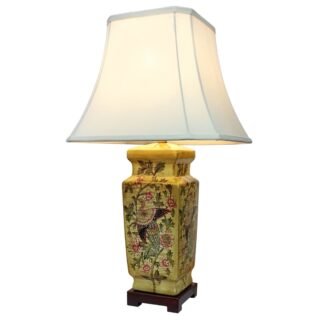 Pair of Golden Pillar Vase Lamps, Porcelain - Image 2