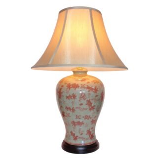 Pair of Goldfish Vase Lamps, Porcelain
