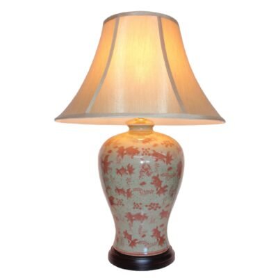 Pair of Goldfish Vase Lamps, Porcelain