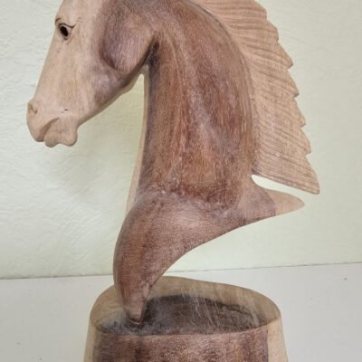 Vintage Wood Figurine/Sculpture - HORSE HEAD, 22cm