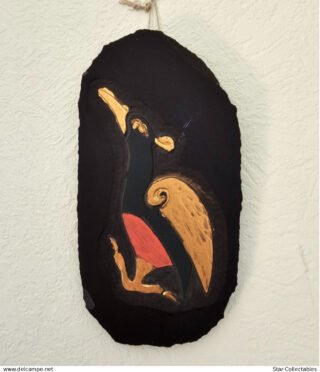Handcarved Bird, Greek Slate Plaque, 12cm