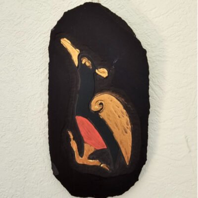 Handcarved Bird, Greek Slate Plaque, 12cm