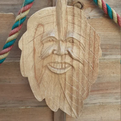 Hand-crafted Greenman Leaf Wall Hanger