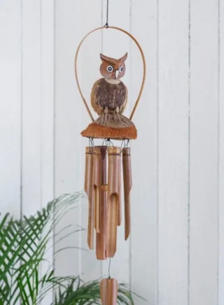 Handcrafted Owl Windchime/Mobile 65 x 20cm