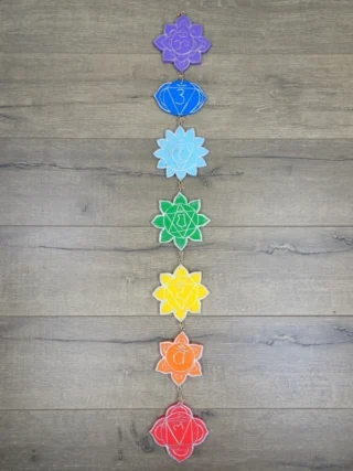 Handcrafted Hanging Wooden Chakra, 85cm