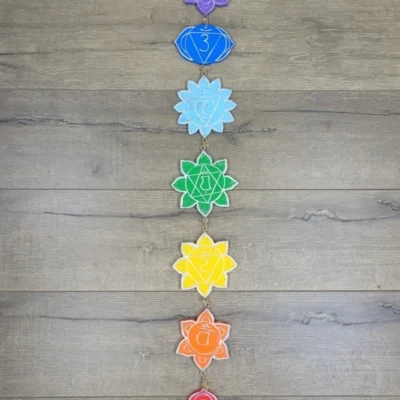 Handcrafted Hanging Wooden Chakra, 85cm