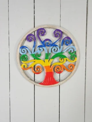 Handcrafted Rainbow Tree Of Life, Wall Plaque, 30cm