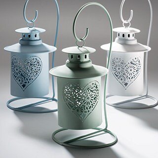 Hanging tealight Lantern on stand, heart design