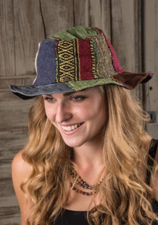 Hemp Patchwork Floppy Style Hat