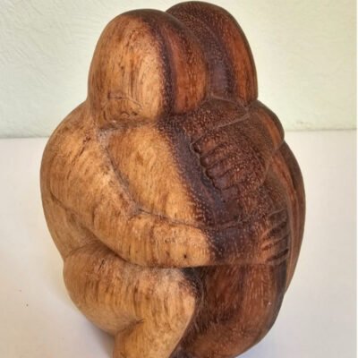 Vintage Hugging Buddha's YOGIMEN, Wood Sculpture/Figurine