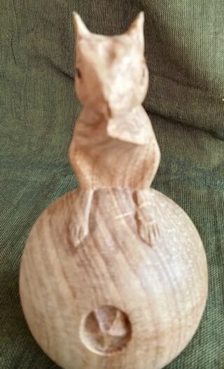 Hand-crafted Wood Squirrel on an Apple - Image 3