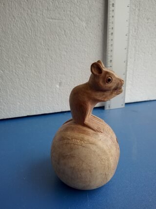 Hand-crafted Wood Squirrel on an Apple - Image 5