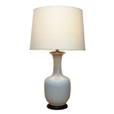Pair of Ivory Bottle Vase Lamps, Porcelain