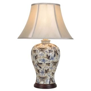 Pair of Ivory Butterfly Vase Lamps, Porcelain - Image 2