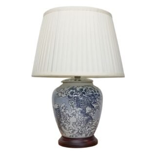 Pair of Japanese Wave Vase Lamps, Porcelain