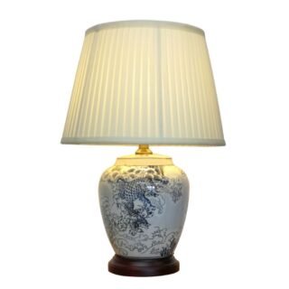 Pair of Japanese Wave Vase Lamps, Porcelain - Image 4