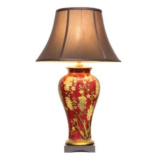 Pair of Oriental Jasmine Porcelain Lamps - Image 2