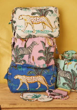 Jungle Print Wash Bag, Handcrafted