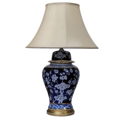 Pair of Large Blossom Jar Lamps, Porcelain